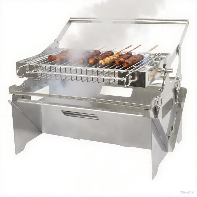 Outdoor Camping Wood Stove - Katlanabilir Taşınabilir Kamp Ateşi Mangalı Çevirmeli