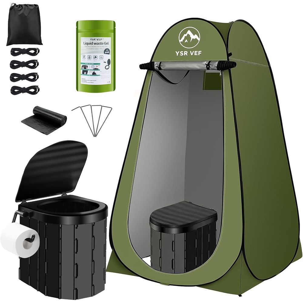 Outdoor In Camping - Taşınabilir Tuvalet Seti, Açılır Gizlilik Çadırlı