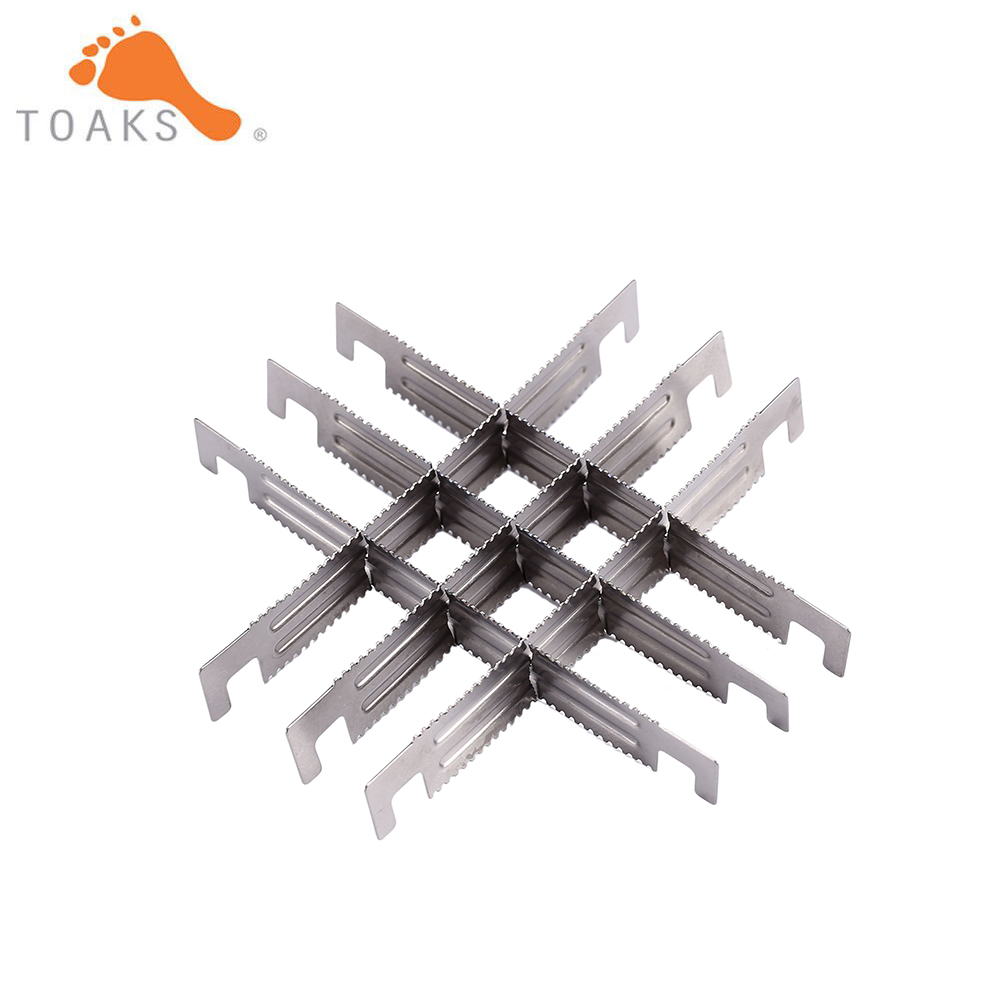 Outdoor Camping Wood Stove - 2/4/6 adet TOAKS Açık Titanyum Odun