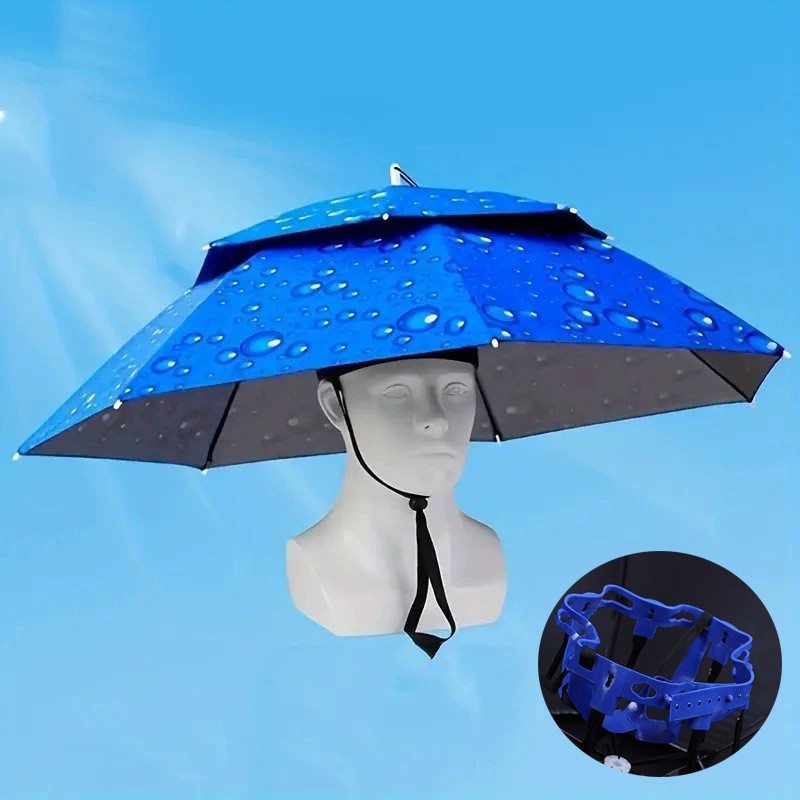 Outdoor Camping Umbrella - Çift Katmanlı Ayarlanabilir Balıkçılık Şemsiye Şapkası