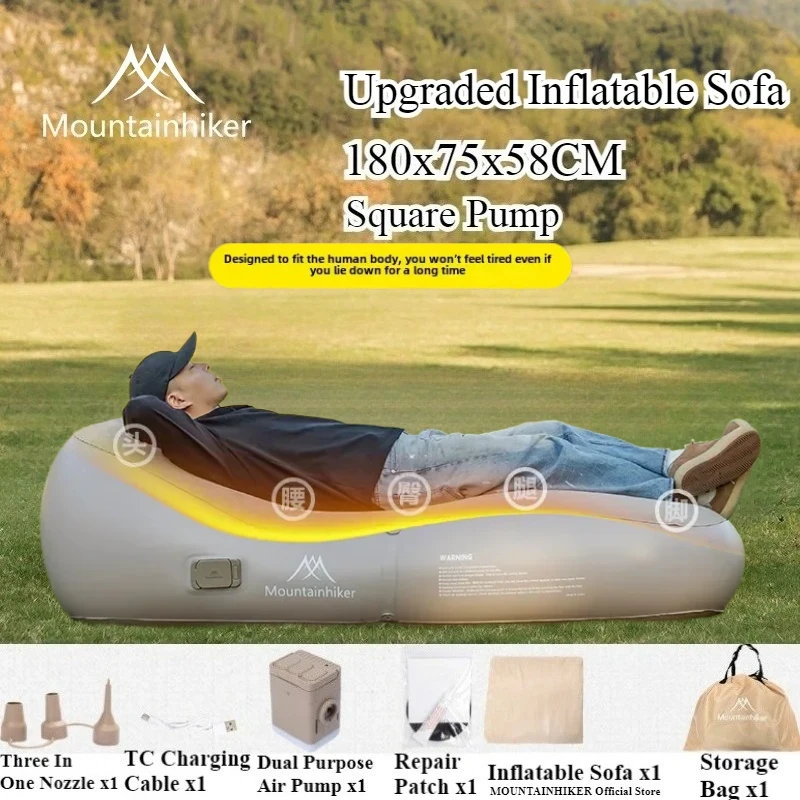 Outdoor Camping Rugs - MOUNTAINHIKER 180x75x58CM Yeni Şişme Kanepe Yatak