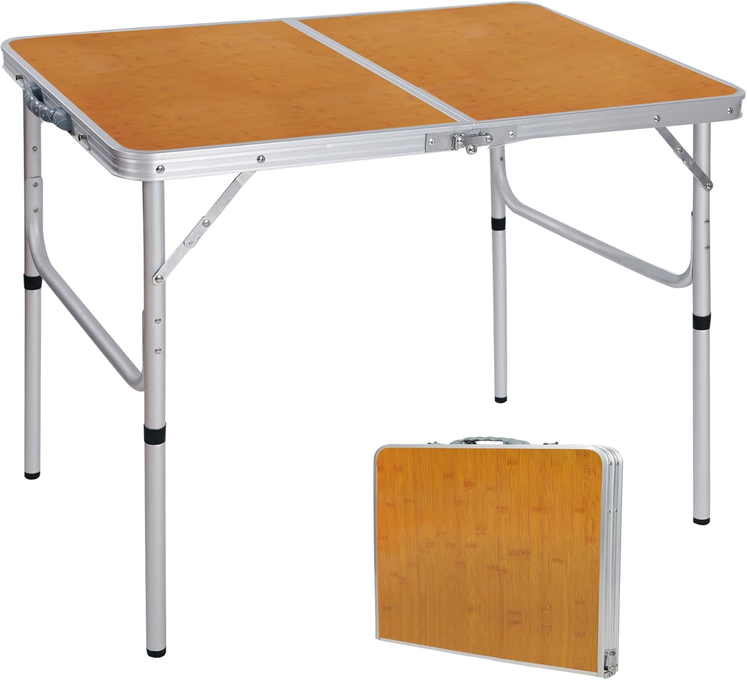Outdoor Camping Cooking Table - Ayarlanabilir Yükseklikli 35x24 İnç Katlanır Kamp