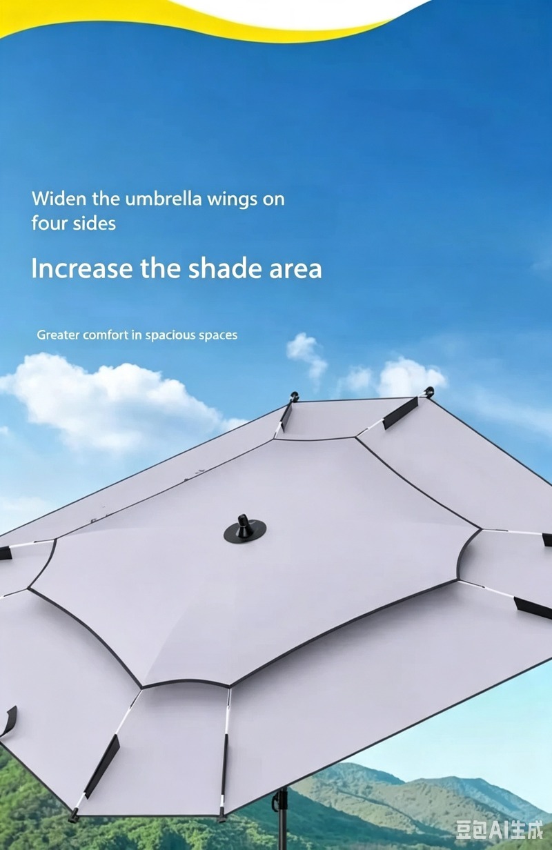 Outdoor Camping Umbrella - Taşınabilir Kare Balıkçılık Şemsiyesi Güncellenmiş Güneşlik