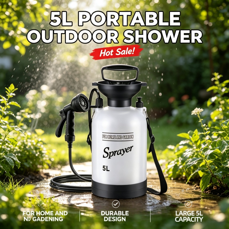 Outdoor Camping Water Tank - 5L Taşınabilir Kamp Duşu Manuel Basınçlı