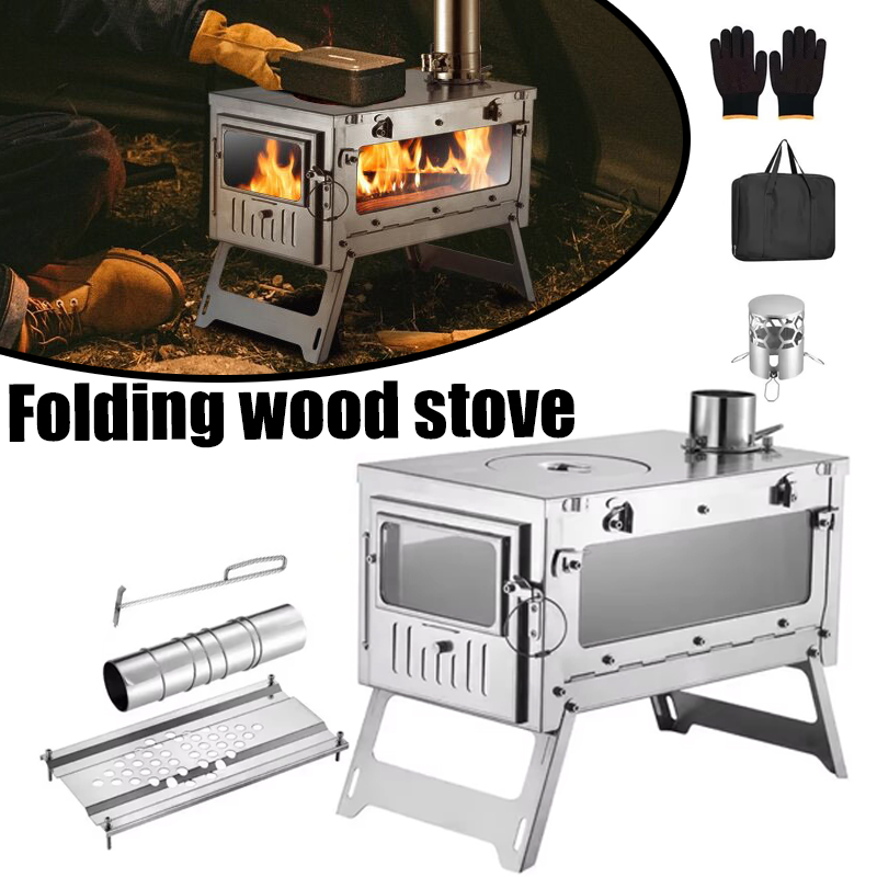 430 Paslanmaz Çelik Taşınabili - Outdoor Camping Wood Stove incelemesi ve fiyatı