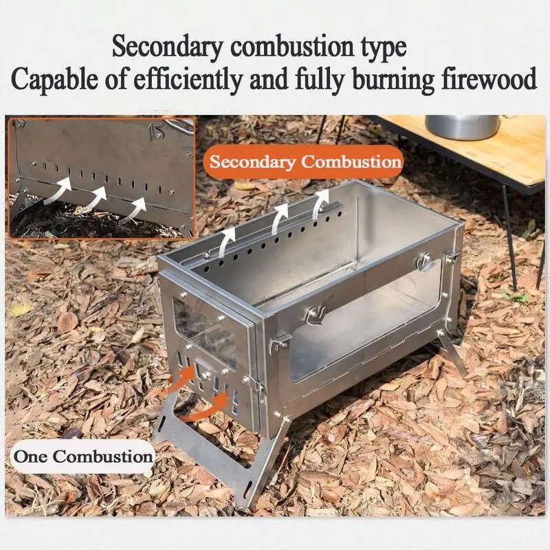 430 Paslanmaz Çelik Taşınabili - Outdoor Camping Wood Stove incelemesi ve fiyatı