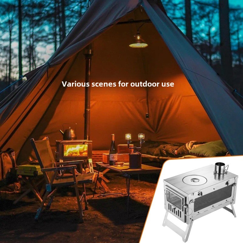 430 Paslanmaz Çelik Taşınabili - Outdoor Camping Wood Stove incelemesi ve fiyatı