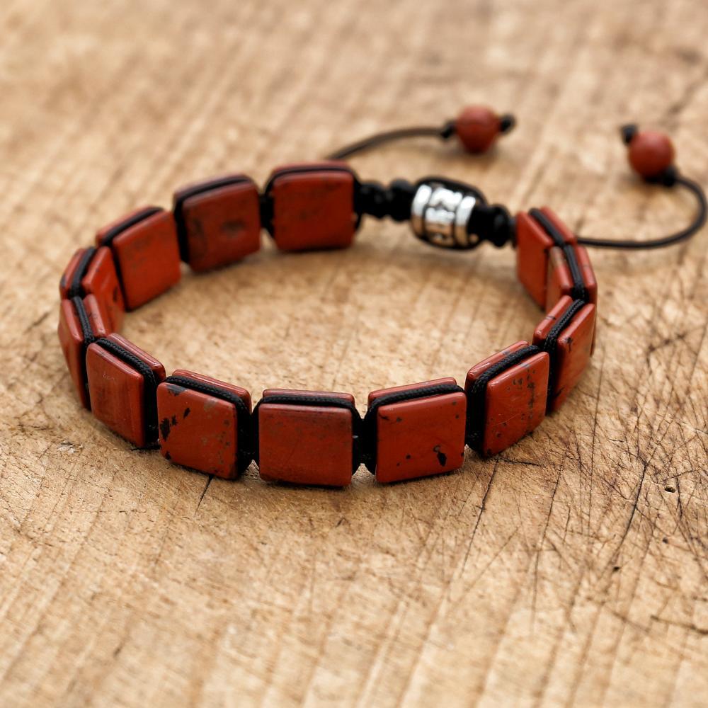 El yapımı doğal kırmızı Jasper - Paracord Bracelet incelemesi ve fiyatı