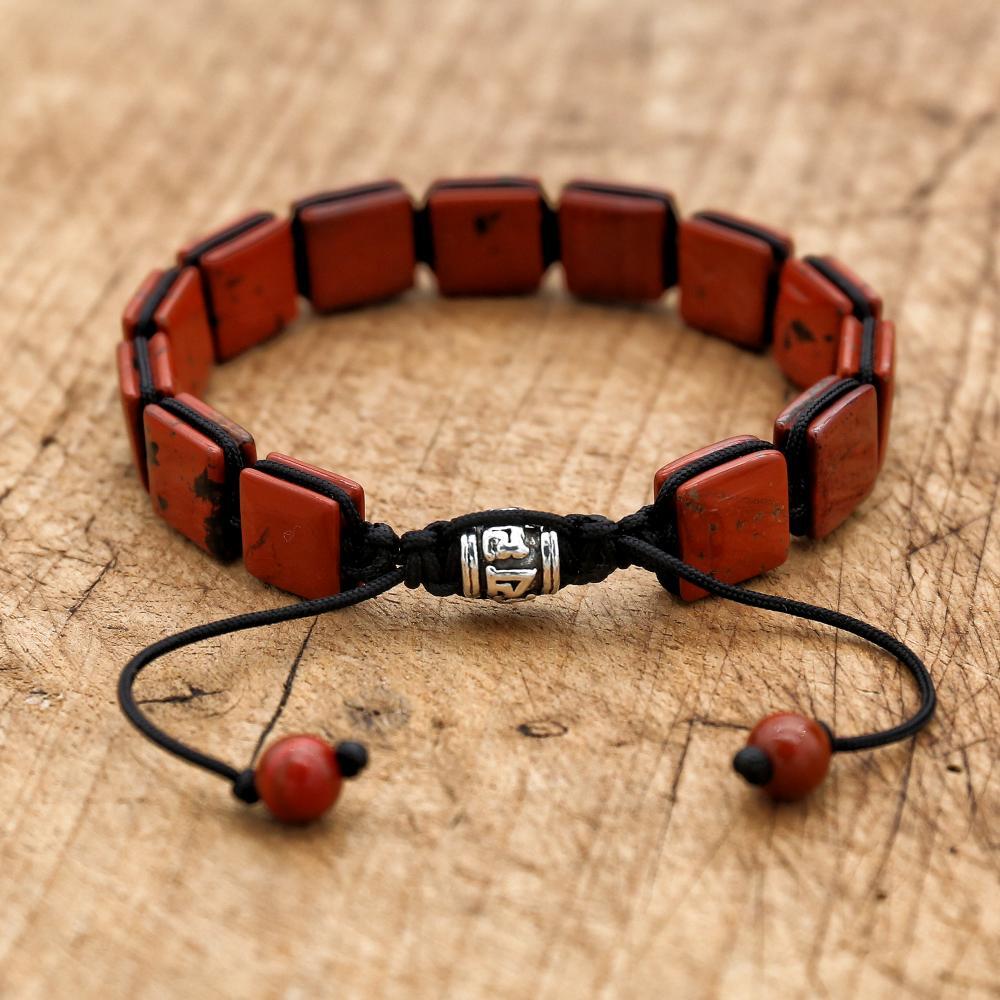 El yapımı doğal kırmızı Jasper - Paracord Bracelet incelemesi ve fiyatı