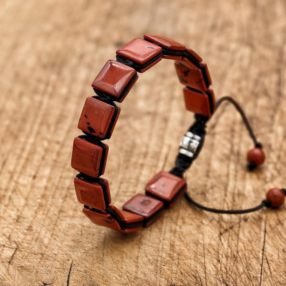 El yapımı doğal kırmızı Jasper - Paracord Bracelet incelemesi ve fiyatı
